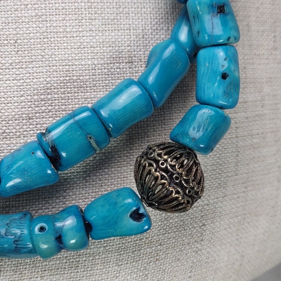 Barse Blue Bamboo Coral Necklace - Picture 4 of 7